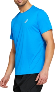 SILVER SHORT SLEEVED TOP Men Directoire Blue Mens Short Sleeved Tops ASICS Australia