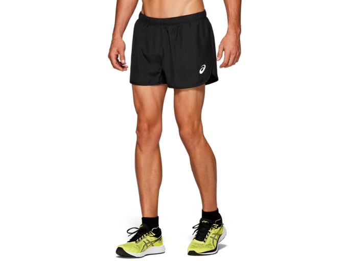 Men\'s SILVER SPLIT SHORT | | ASICS Shorts Australia Performance | Black