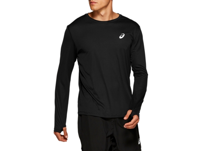 MEN S SILVER LONG SLEEVE TOP Performance Black T Shirts Tops ASICS