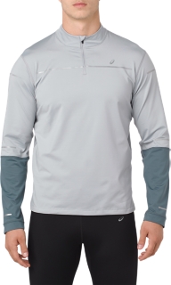 Lite-Show Long Sleeve 1/2 Zip Shirt | Mid Grey | Long Sleeve Shirts | ASICS