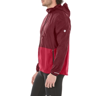 Asics mens packable on sale running jacket cordovan/samba