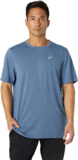 MEN'S DORAI SHORT SLEEVE TOP | Storm Blue Heather | T-Shirts & Tops | ASICS