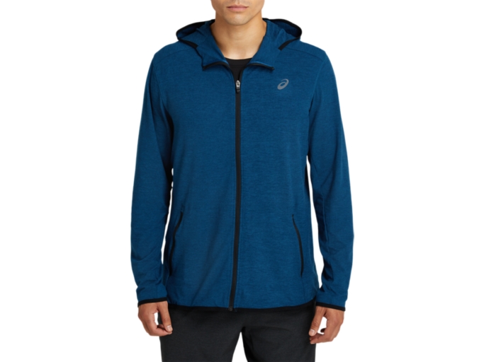 PERFORMANCE FULL ZIP HOODIE, Mako Blue Heather