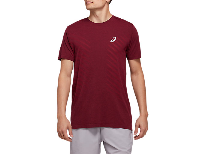 Image 1 of 6 of Men's Deep Mars Heather/Chili Flake SEAMLESS SS TOP