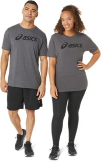 UNISEX ASICS UNISEX TENNIS GRAPHIC TEE, Dark Grey Heather, Unisex Short  Sleeve Shirts