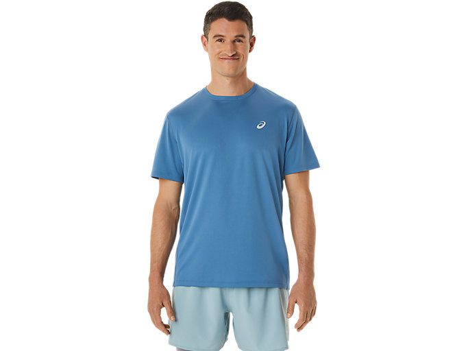 Image 1 of 5 of Men's アズール ランニングASICSショートスリーブトップ メンズ Tシャツ・ポロシャツ