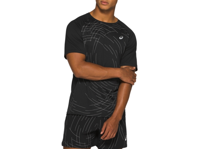 Men's Night Track Short Sleeve Top | Night Track Black All Over Print ...