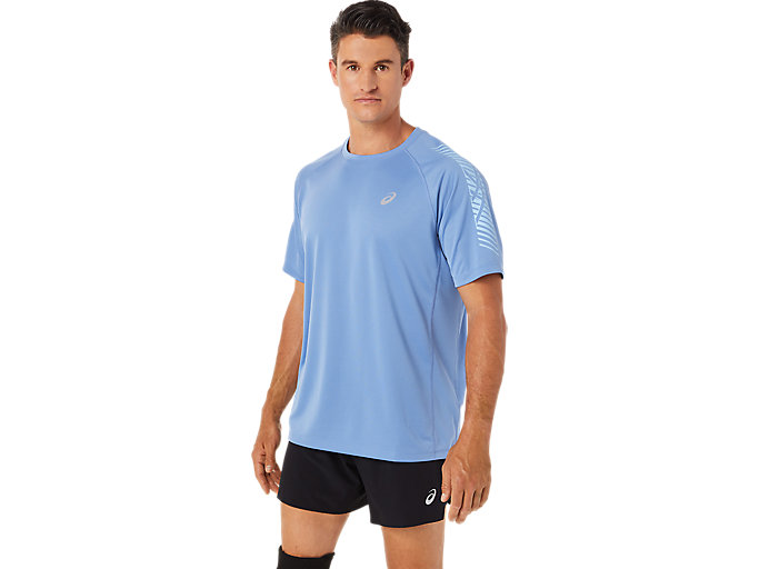 Image 1 of 7 of Men's Blue Harmony/Blue Bliss ICON SS TOP Men's Sports Short Sleeve Shirts