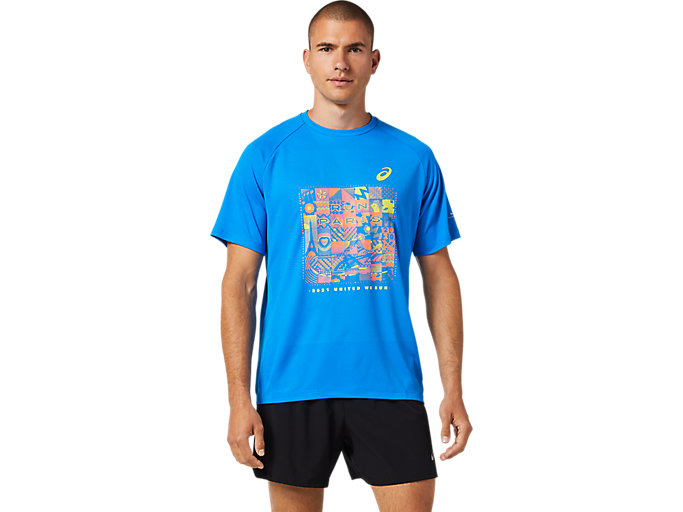 Image 1 of 6 of Men's Electric Blue PARIS TECHNICAL SS TOP 1 Men's Sports Short Sleeve Shirts