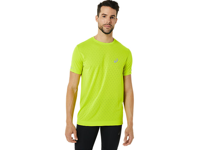 Image 1 of 7 of Men's Lime Zest COOL TOP Men's Sports Short Sleeve Shirts