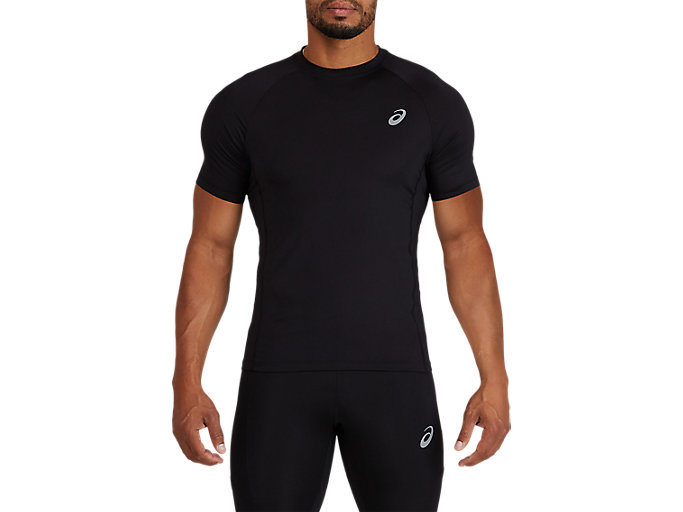 Image 1 of 5 of Men's Performance Black BASELAYER SS TOP Men's Sports Short Sleeve Shirts