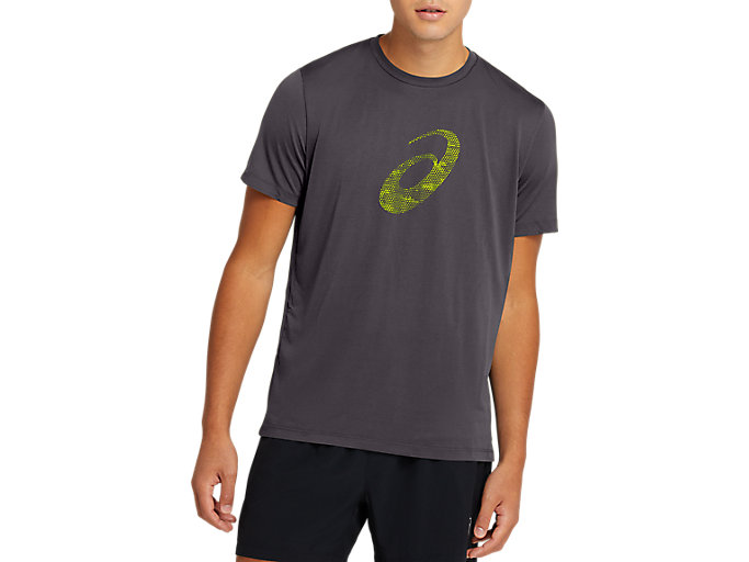 Image 1 of 6 of Men's Dark Grey/Lime Zest SPORT GPX SS TOP Men's Sports Short Sleeve Shirts