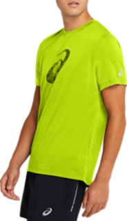 Men's SPORT RUN TOP, Lime Zest, Manga Curta T-Shirt