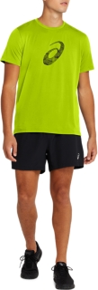 Men's SPORT RUN TOP, Lime Zest, Manga Curta T-Shirt