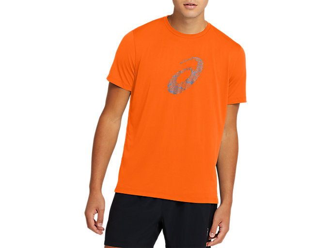 Image 1 of 6 of Men's Shocking Orange/ Blue Harmony SPORT GPX SS TOP Men's Sports Short Sleeve Shirts