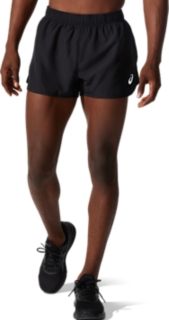 Men s SILVER SPLIT SHORT Performance Black Shorts ASICS