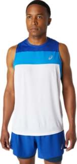 White/Monaco | Sleeveless ASICS | RACE MEN\'S Blue | Brilliant Shirts SINGLET