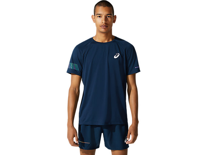 Image 1 of 6 of Men's French Blue/Smoke Blue VISIBILITY SS TOP Men's Sports Short Sleeve Shirts