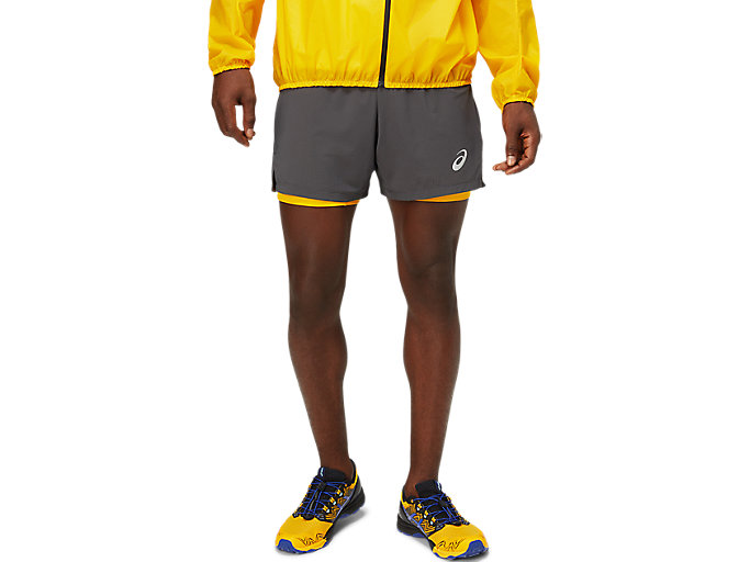 Image 1 of 8 of Men's Graphite Grey/Sunflower FUJITRAIL SHORT Men's Running & Sports Shorts