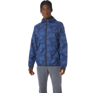 MEN'S PACKABLE JACKET | Tie Dye Blue Print/Perf Black | Jackets ...