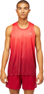 MEN'S KASANE SINGLET | Electric Red/Burgundy | Sleeveless Shirts