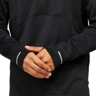 MEN\'S LITE-SHOW WINTER 1/2 ZIP Black TOP Long Sleeve | Shirts | Performance | ASICS