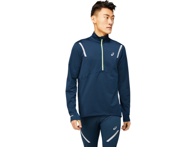 MEN'S LITE-SHOW WINTER 1/2 ZIP TOP | French Blue | Long Sleeve Shirts |  ASICS