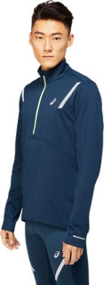 MEN\'S WINTER 1/2 French TOP | Sleeve | ASICS Blue Long | Shirts ZIP LITE-SHOW