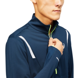 Sleeve ASICS Blue | WINTER | Shirts ZIP MEN\'S LITE-SHOW TOP 1/2 Long French |