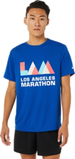 MEN'S LA MARATHON SHORT SLEEVE Asics Blue TShirts & Tops ASICS