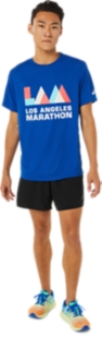 MEN'S LA MARATHON SHORT SLEEVE, Asics Blue, T-Shirts & Tops