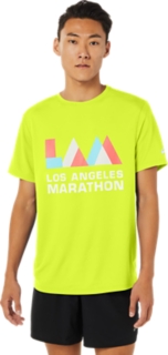 MEN'S LA MARATHON SHORT SLEEVE Safety Yellow TShirts & Tops ASICS