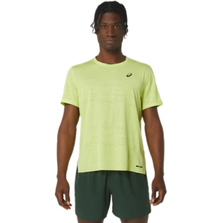 Asics yellow running shirt sale