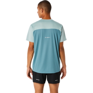 ASICS Teal RACE & | Ocean SLEEVE T-Shirts Haze/Foggy MEN\'S SHORT | TOP | Tops