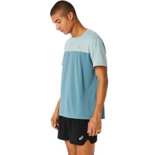 MEN\'S RACE SHORT ASICS | | T-Shirts TOP | Haze/Foggy Tops Ocean SLEEVE Teal 