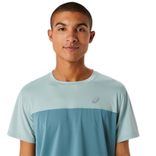 MEN'S RACE SHORT SLEEVE TOP | Ocean Haze/Foggy Teal | T-Shirts & Tops |  ASICS