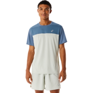 Embotellamiento Islas Faroe Dormitorio Men's RACE SS TOP | Steel Blue/Light Sage | Short Sleeve Shirts | ASICS