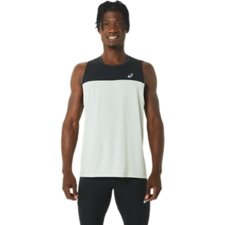 MEN'S RACE SINGLET | Performance Black/Light Sage | T-Shirts & Tops | ASICS