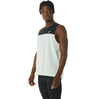 MEN'S RACE SINGLET, Performance Black/Light Sage