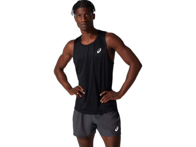 SILVER SINGLET Men Performance Black Mens Singlets ASICS Australia