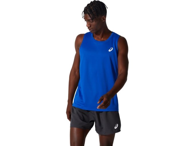 SILVER SINGLET Men Asics Blue Mens Singlets ASICS Australia