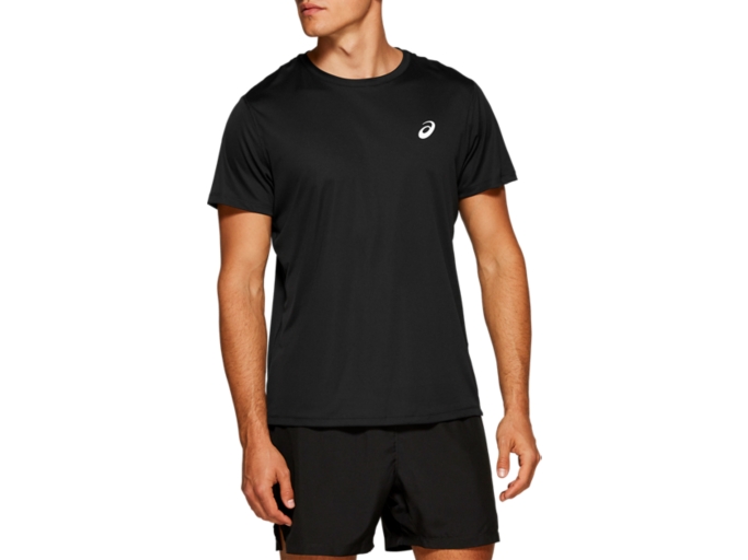 Men s SILVER SHORT SLEEVED TOP Performance Black Short Sleeved Tops ASICS Australia