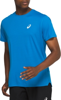 Men's SILVER SHORT SLEEVED TOP | Asics Blue | Short Sleeved Tops ...