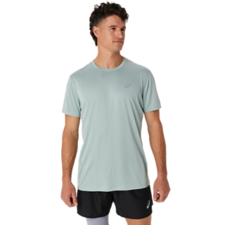 Men's ICON SHORT SLEEVED TOP | Foggy Teal/Brilliant White | Short Sleeved  Tops | ASICS Australia