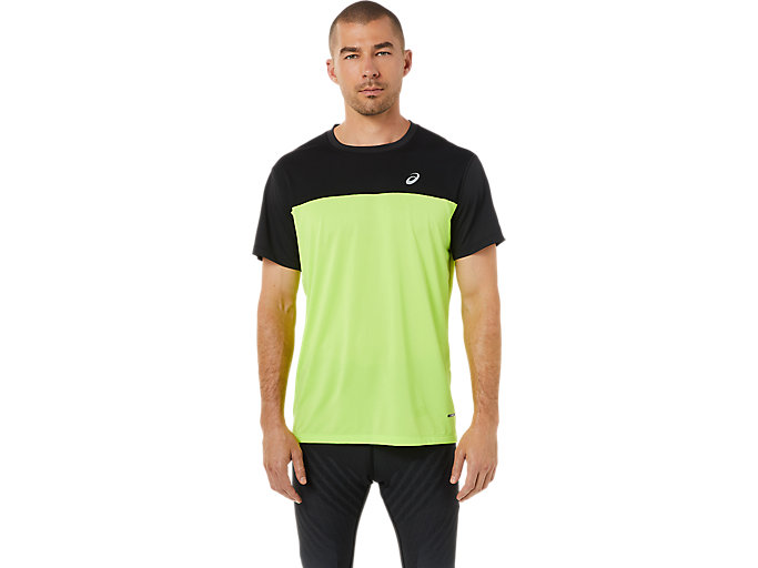 Alternative image view of ランニングクール半袖シャツ, Pブラック×ハザードグリーン