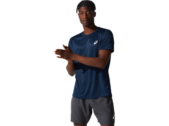 TOP ASICS CORE Blue Shirts French Men\'s SS Sleeve | Short IE | |