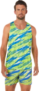 MEN'S COLOR INJECTION SINGLET | Hazard Green | Sleeveless Shirts