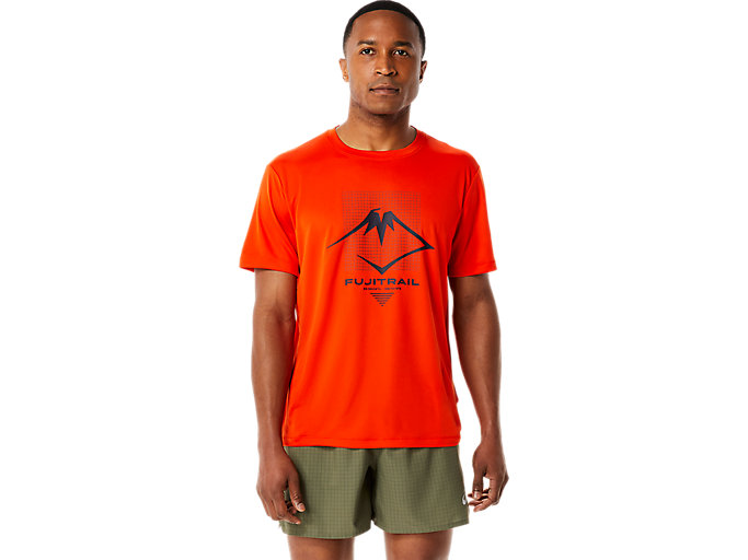 Image 1 of 6 of MEN'S FUJITRAIL LOGO SHORT SLEEVE TOP color Cherry Tomato