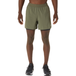 Men's ROAD 2-N-1 5 INCH SHORT | Mantle Green/Performance Black | Shorts ...