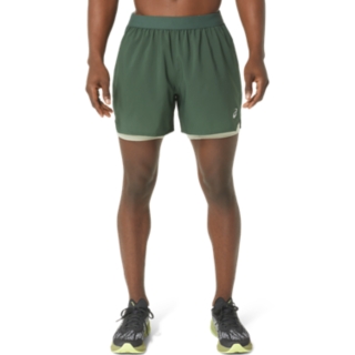 MEN\'S ROAD 2-N-1 5IN SHORT | Rain Forest/Dried Leaf Green | Shorts | ASICS